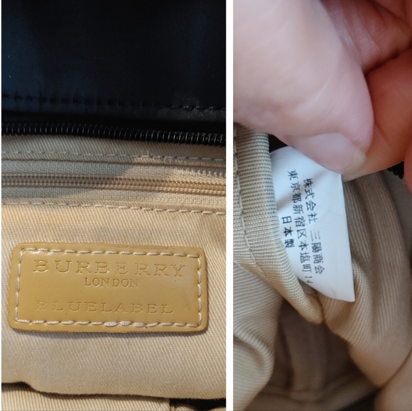 Burberry London Blue Label Check Nylon & Leather Tote Bag - Picture 7 of 16